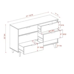 Mid-Century Modern Groove Wood 6 Drawer Dresser - Saracina Home -Quality Furniture Store GUEST 00517b78 51c3 4bd6 b25d 1b4df6d40b7d