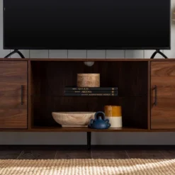 2 Door Mid-Century Modern Wood Storage TV Stand For TVs Up To 80" - Saracina Home -Quality Furniture Store GUEST 0c083b88 b4b8 4267 89b0 b99f64195a36