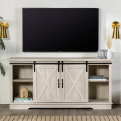 Modern Transitional Sliding Barndoor TV Stand For TVs Up To 65"- Saracina Home 32 Modern Transitional Sliding Barndoor TV Stand For TVs Up To 65"- Saracina Home -Quality Furniture Store GUEST 0fb4c269 34db 4148 b22d a4215d039ada