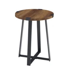Wrightson Urban Industrial Faux Wrap Leg Round Side Table - Saracina Home -Quality Furniture Store GUEST 10a274df fdc1 4838 a26b e97de3166e26