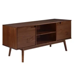 Solid Wood Mid-Century Modern TV Stand For TVs Up To 65" - Saracina Home -Quality Furniture Store GUEST 124c1f93 b619 426b 85f1 839f07b6bcd7
