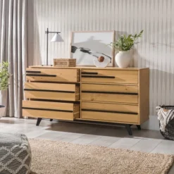 Modern 6 Drawer Double Dresser With Long Handles - Saracina Home 25 Modern 6 Drawer Double Dresser With Long Handles - Saracina Home -Quality Furniture Store GUEST 18b33b53 0bdf 442a bb37 dacdbb32549b