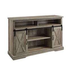 Transitional Sliding Barndoor Highboy TV Stand For TVs Up To 58" - Saracina Home -Quality Furniture Store GUEST 18d26976 2f57 4c04 a287 c8a5544778c9