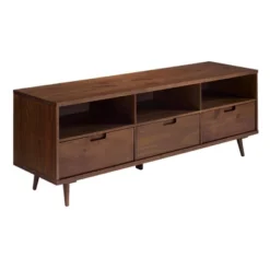 Cara 3 Drawer Mid-Century Modern 3 Drawer TV Stand For TVs Up To 80" - Saracina Home -Quality Furniture Store GUEST 1a0f755d 5887 444d b17e bc0a5160126c