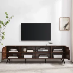 Mid-Century Modern Wide Storage TV Stand For TVs Up To 80" - Saracina Home -Quality Furniture Store GUEST 1c027cdb eb1c 4b90 af86 77fb50b19b2c
