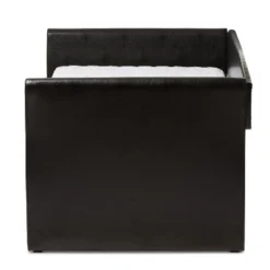 Twin Camino Modern And Contemporary Faux Leather Upholstered Daybed With Guest Trundle Bed - Baxton Studio -Quality Furniture Store GUEST 1f7e36e0 84ba 4e2f 89a2 174518db1999