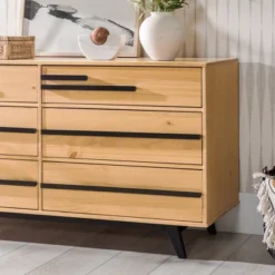 Modern 6 Drawer Double Dresser With Long Handles - Saracina Home 33 Modern 6 Drawer Double Dresser With Long Handles - Saracina Home -Quality Furniture Store GUEST 2398d437 3c82 46a2 a321 290def367454