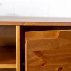 Solid Wood Mid-Century Modern TV Stand For TVs Up To 65" - Saracina Home -Quality Furniture Store GUEST 24388e01 9630 463f 8a30 f252940cc164