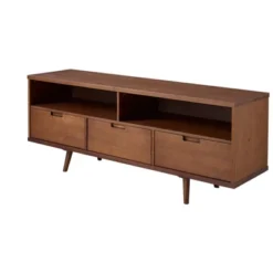 Cara Mid-Century Modern 3 Drawer TV Stand For TVs Up To 65" - Saracina Home -Quality Furniture Store GUEST 27a24018 e7a9 4d99 88df 5f5a13923937