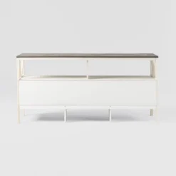 Farmhouse 3 Drawer Wood TV Stand For TVs Up To 65" - Saracina Home -Quality Furniture Store GUEST 28f76feb 3b1e 4490 93aa fbbe5dcd3f6f