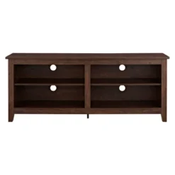 Transitional 4 Cubby Wood Open Storage TV Stand For TVs Up To 65"- Saracina Home -Quality Furniture Store GUEST 35ddccd8 7420 4781 824a 55a3b4dec1bf