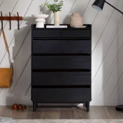 Mid-Century Modern Solid Wood 6 Drawer Vertical Dresser - Saracina Home -Quality Furniture Store GUEST 364a7e44 403a 4a9d a40c 5d3b328ffdcf