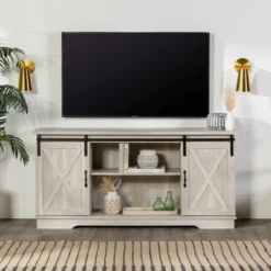 Modern Transitional Sliding Barndoor TV Stand For TVs Up To 65"- Saracina Home 31 Modern Transitional Sliding Barndoor TV Stand For TVs Up To 65"- Saracina Home -Quality Furniture Store GUEST 3a33cfae 753c 49d5 b93b f8ed8ea1c772
