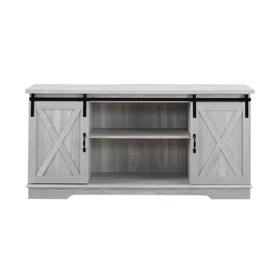 Modern Transitional Sliding Barndoor TV Stand For TVs Up To 65"- Saracina Home 4 Modern Transitional Sliding Barndoor TV Stand For TVs Up To 65"- Saracina Home - Image 2