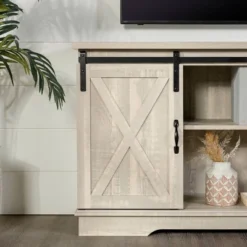 Modern Transitional Sliding Barndoor TV Stand For TVs Up To 65"- Saracina Home 25 Modern Transitional Sliding Barndoor TV Stand For TVs Up To 65"- Saracina Home -Quality Furniture Store GUEST 45b08206 71d0 4c78 8e78 8a18f861410c