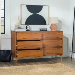 Mid-Century Modern Contoured 6 Drawer Dresser - Saracina Home -Quality Furniture Store GUEST 4f9f1d1c 1d30 433d abee ec047232182c