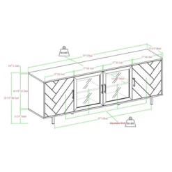 Vik Modern Boho 4 Door Herringbone TV Stand For TVs Up To 80" - Saracina Home -Quality Furniture Store GUEST 52b388c7 9de8 439f b345 685161ddaa8a