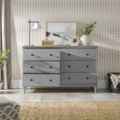Stiva Classic Mid-Century Modern Horizontal 6 Drawer Dresser - Saracina Home -Quality Furniture Store GUEST 53801b5f b1d4 4b04 8c85 a7971d352e4e
