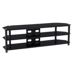 Travers Open Shelves TV Stand For TVs Up To 82" Black - CorLiving -Quality Furniture Store GUEST 54f85528 267a 418b bedf 533a44ec7149