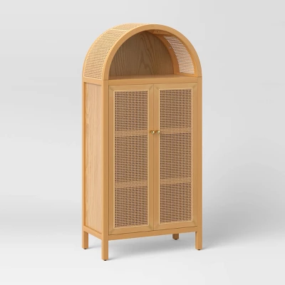 Woven Arched Wood Cabinet - Threshold™ 11 Woven Arched Wood Cabinet - Threshold™ - Image 9