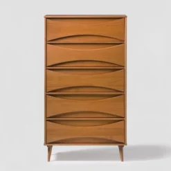 Mid-Century Modern Contoured 5 Drawer Chest Of Drawers - Saracina Home 36 Mid-Century Modern Contoured 5 Drawer Chest Of Drawers - Saracina Home -Quality Furniture Store GUEST 5caa653a 811e 463e 86f8 f53ad4b36c6e