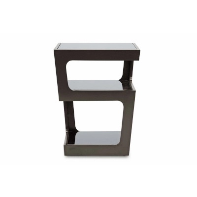 Clara Modern End Table With 3 Tieglass Shelves Black - Baxton Studio 3 Clara Modern End Table With 3 Tieglass Shelves Black - Baxton Studio