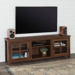 Tasi Glass Door Console TV Stand For TVs Up To 80" - Saracina Home -Quality Furniture Store GUEST 5df2eb10 a430 4013 a951 9057a4d84029