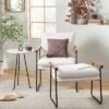 Cushioned Metal & Wood Accent Arm Chair - Cream/Black - Hearth & Hand™ With Magnolia 2 Cushioned Metal & Wood Accent Arm Chair - Cream/Black - Hearth & Hand™ With Magnolia -Quality Furniture Store GUEST 5f0e5097 918e 4add b8ce 8003a991a2a4