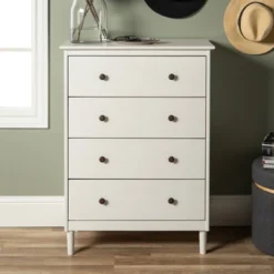 Stiva Classic Mid-Century Modern Vertical 4 Drawer Dresser - Saracina Home -Quality Furniture Store GUEST 68d4ecb8 3e27 43b1 b59e edd78e340610