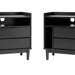 2pk Mid-Century Modern Solid Wood 2 Drawer Storage Nightstands - Saracina Home -Quality Furniture Store GUEST 68ea8919 fae8 48c6 aef2 14de0162909c