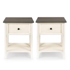 Set Of 2 Farmhouse Single Drawer V Frame Nightstands - Saracina Home -Quality Furniture Store GUEST 69c1cb7f c5f8 45c8 a09a c17d10dc02f9