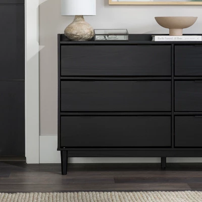 Mid-Century Modern Solid Wood 6 Drawer Double Dresser - Saracina Home 11 Mid-Century Modern Solid Wood 6 Drawer Double Dresser - Saracina Home - Image 9