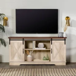 Modern Transitional Sliding Barndoor TV Stand For TVs Up To 65"- Saracina Home 36 Modern Transitional Sliding Barndoor TV Stand For TVs Up To 65"- Saracina Home -Quality Furniture Store GUEST 70a73c87 8e28 4ed0 a0d5 fdd021277133