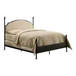 Geraldine Upholstered Headboard Poster Panel Bed Powder Coated Gun Metal - HOMES: Inside + Out -Quality Furniture Store GUEST 726242f6 c0f2 4911 bbef 9e647e7667d0