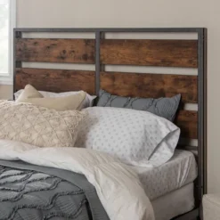 Queen Urban Chic Metal And Wood Plank Bed Brown - Saracina Home -Quality Furniture Store GUEST 78298f79 4b56 4b36 9286 ecf432a2b0f1