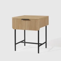 Modern Reeded 1 Drawer Side Table - Saracina Home -Quality Furniture Store GUEST 78d03fb1 5d5d 49fe b94e 5288da9b8868