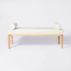 Randolph Bench With Bolster Pillows Linen - Threshold™ Designed With Studio McGee -Quality Furniture Store GUEST 8043040b 0df3 43be 8cbf d76d62740f76