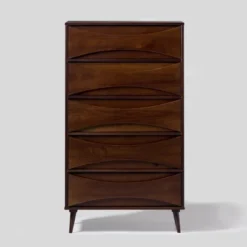 Mid-Century Modern Contoured 5 Drawer Chest Of Drawers - Saracina Home 37 Mid-Century Modern Contoured 5 Drawer Chest Of Drawers - Saracina Home -Quality Furniture Store GUEST 898c4445 2261 44cc 8ff0 55ae9f093b39