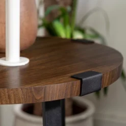 Wrightson Urban Industrial Faux Wrap Leg Round Side Table - Saracina Home -Quality Furniture Store GUEST 8b163bfb ed61 4eae b38d ce911ea026a1