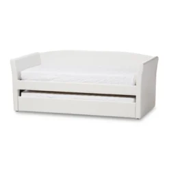 Twin Camino Modern And Contemporary Faux Leather Upholstered Daybed With Guest Trundle Bed - Baxton Studio -Quality Furniture Store GUEST 8c50bd10 39aa 4377 8172 b3bffc60c94e