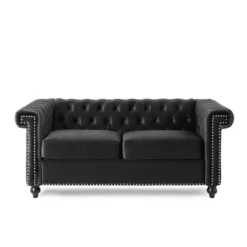 Brinkhaven Modern Glam Tufted Velvet Loveseat With Nailhead Trim - Christopher Knight Home -Quality Furniture Store GUEST 931465da fe47 42fe 9be8 4ce9dca19648