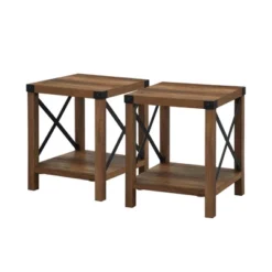 Set Of 2 Sophie Rustic Farmhouse X Frame Side Tables - Saracina Home -Quality Furniture Store GUEST 94f15c68 b382 4925 90f4 ac7532c4c41e