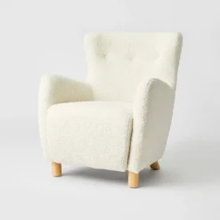 Kessler Wingback Faux Sherling Accent Chair Cream - Threshold™ Designed With Studio McGee -Quality Furniture Store GUEST a09f34e6 88c9 4d02 ba31 f262090269f8