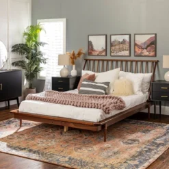 Boho Solid Wood Spindle Platform Bed - Saracina Home -Quality Furniture Store GUEST a59e04b0 9472 44a4 aa47 43be053d19eb