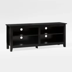 Transitional 4 Cubby Wood Open Storage TV Stand For TVs Up To 65"- Saracina Home -Quality Furniture Store GUEST a6e3a24c 5f9e 443a b207 9469bc1cee89