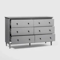 Stiva Classic Mid-Century Modern Horizontal 6 Drawer Dresser - Saracina Home -Quality Furniture Store GUEST ab27ae63 eb40 4a84 a28a ef6f50069d2d