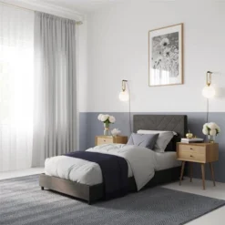 Yanis Upholstered Bed With USB - Room & Joy -Quality Furniture Store GUEST abc33062 618f 4faf 8345 322edc2b568e