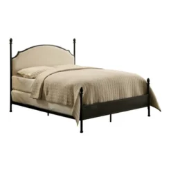 Geraldine Upholstered Headboard Poster Panel Bed Powder Coated Gun Metal - HOMES: Inside + Out -Quality Furniture Store GUEST abf61064 8b97 4a66 a90a e65612d4e539
