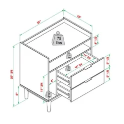 2pk Mid-Century Modern Solid Wood 2 Drawer Storage Nightstands - Saracina Home -Quality Furniture Store GUEST b4a44f9f b4b8 4593 b2f1 f1a651c0f8e1