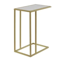 23" Modern Rectangle Two-Tone C Side Table With Metal Base - Saracina Home -Quality Furniture Store GUEST b65b9434 3351 4d65 bc48 b2c7d25596f8